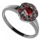 BG ring circular 994-I - Metal: Silver 925 - rhodium, Stone: Garnet