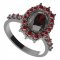 BG prsten 250-Z oválného tvaru - Kov: Stříbro 925 - rhodium, Kámen: Granát