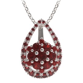 BG přívěs kruhového tvaru 539-90 Stříbro 925 - rhodium Granát