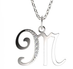 BeKid dětský zlatý přívěsek písmenko M - 1222 Bílé zlato - 585 Diamant