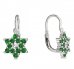 BeKid, Gold kids earrings -090 - Switching on: Brizura 0-3 roky, Metal: White gold 585, Stone: Green cubic zircon