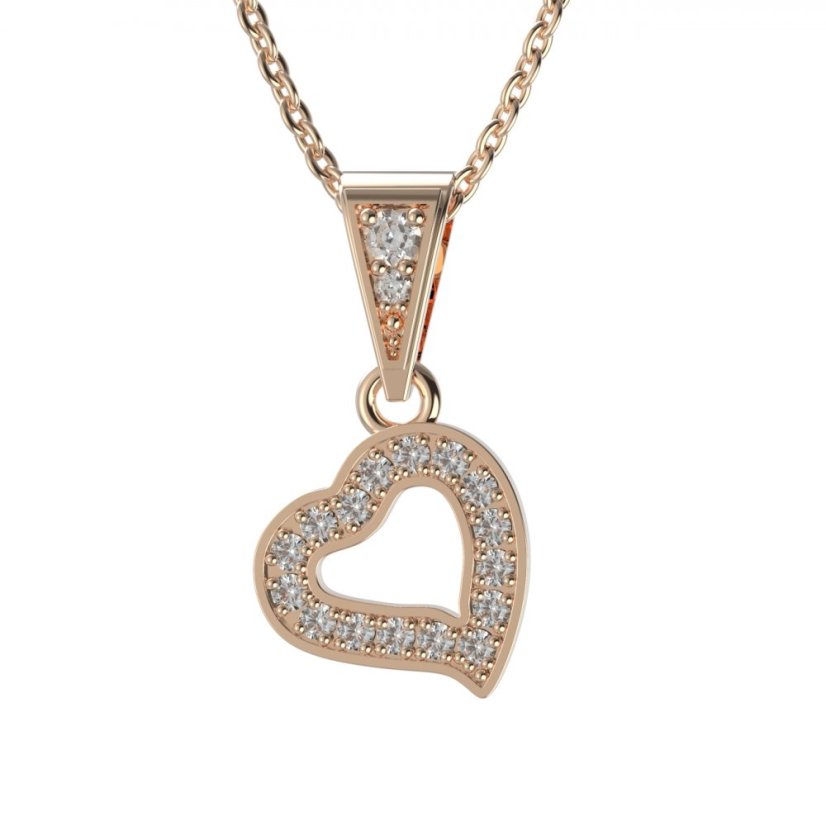 BG přívěs srdce 1576 Růžové zlato 585 (30-90dní) Diamant