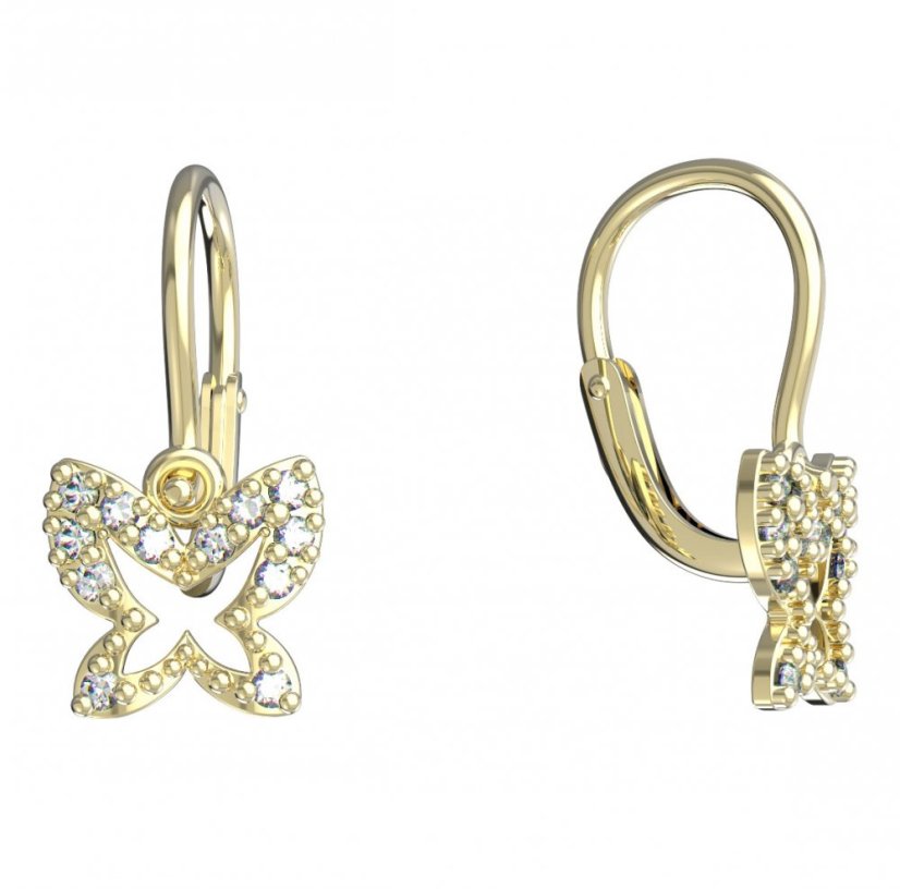 BeKid dětské náušnice motýlek 846 Bílé zlato - 585 Diamant