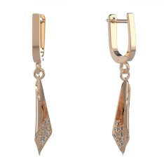 BG zlaté náušnice 1364 Růžové zlato 585 (30-90dní) Diamant