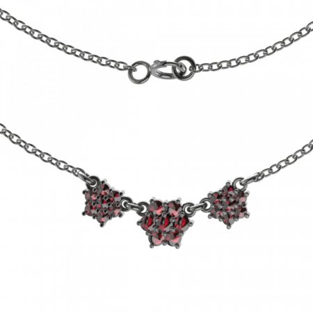 BG náhrdelník 012 - Kov: Stříbro 925 - rhodium, Kámen: Granát