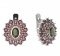 BG earring oval 021-07 - Metal: Silver 925 - rhodium, Stone: Garnet