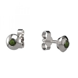 BG náušnice vsazený  granát  732 Stříbro 925 - rhodium Vltavín