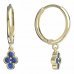 BeKid, Gold kids earrings -295 - Switching on: Circles 15 mm, Metal: Yellow gold 585, Stone: Dark blue cubic zircon