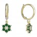 BeKid, Gold kids earrings -109 - Switching on: Circles 12 mm, Metal: Yellow gold 585, Stone: Green cubic zircon