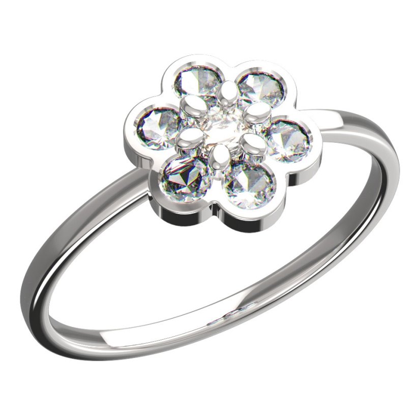 BeKid dětský prsten šestilístek 866 Bílé zlato - 585 Diamant