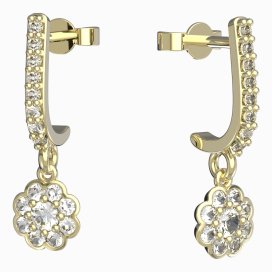 BG zlaté náušnice 552 Žluté zlato - 585 Diamant