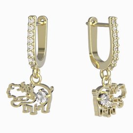 BeKid dětské náušnice hrošík 1188 Žluté zlato - 585 Diamant