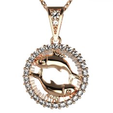 BG zlatý diamantový přívěšek Ryby 045 Růžové zlato 585 (30-90dní) Diamant lab-grown