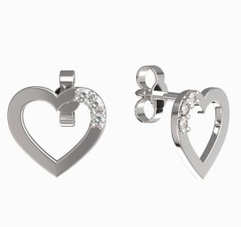 BeKid dívčí náušnice srdíčko 1257 Bílé zlato - 585 Diamant