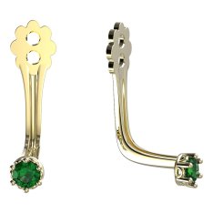 BeKid zlatý kompoment dětské náušnice 2MM - 2 Žluté zlato - 585 Zelený kubický zirkon