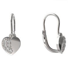 BeKid dětské náušnice srdíčko 1406 Bílé zlato - 585 Diamant