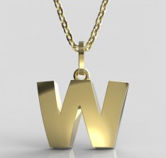 BeKid, Gold kids pendant - letter W