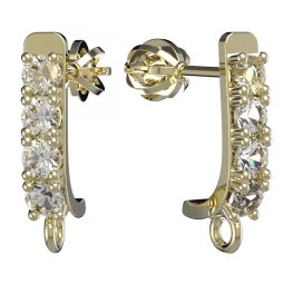 BG zlatý závěs dámské náušnice /96 Žluté zlato - 585 Bílý kubický zirkon