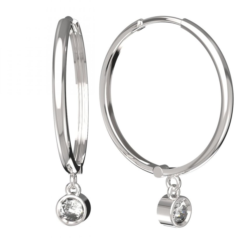 BG zlaté náušnice 770 Bílé zlato - 585 Diamant