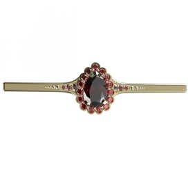 BG brož 519K Stříbro 925 - pozlacené Granát