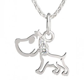 BeKid dětský přívěšek pejsek 1159 Bílé zlato - 585 Diamant