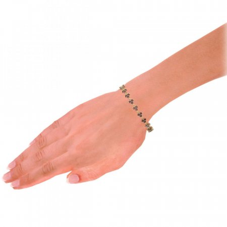 BG bracelet 195 - Metal: White gold 585, Stone: Garnet