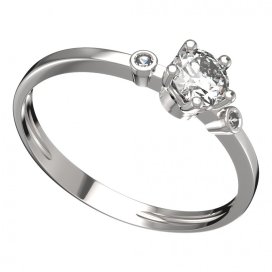 BG zlatý prstýnek 874 L Bílé zlato - 585 Diamant