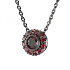 BG přívěs vsazený granát  744 Stříbro 925 - ruthenium (30-90dní) Granát