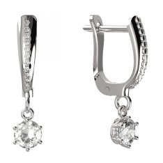 BG zlaté náušnice 1294 Bílé zlato - 585 Diamant