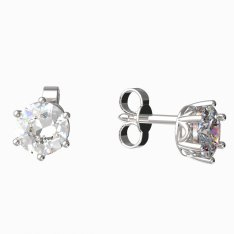 BG zlaté náušnice 1295 Bílé zlato - 585 Diamant