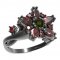 BG prsten ve tvaru hvězdy 521-P - Kov: Stříbro 925 - rhodium, Kámen: Granát