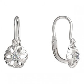 BeKid dětské náušnice kvítek 607 Bílé zlato - 585 Diamant