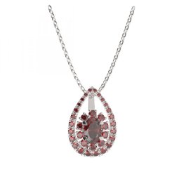BG přívěs s centrálním oválným kamenem 498-90 Stříbro 925 - rhodium Granát