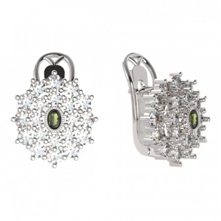 BG  earring 009-R7 oval - Metal: Silver 925 - rhodium, Stone: Garnet