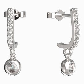 BG zlaté náušnice 102 Bílé zlato - 585 Diamant