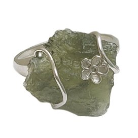 BG prsten přírodní kámen-Vltavín 006