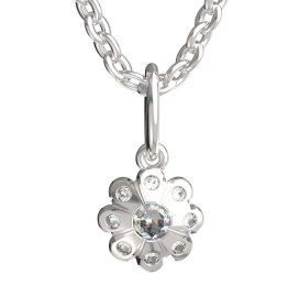 BeKid dětský přívěšek kvítek 838 Bílé zlato - 585 Diamant