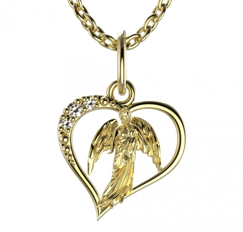 BeKid dětský přívěšek anděl 1178 Žluté zlato - 585 Diamant