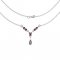 BG garnet necklace 256 - Metal: Silver 925 - rhodium, Stone: Moldavit and garnet