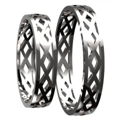 BG zlatý snubní prsten SN10 Pánský Bílé zlato - 585