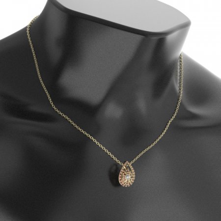 BG přívěs s přírodní perlou 537-90 - Kov: Stříbro 925 - rhodium, Kámen: Granát a perla