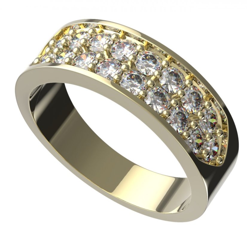 BG zlatý diamantový prstýnek 459 Žluté zlato - 585 Diamant lab-grown