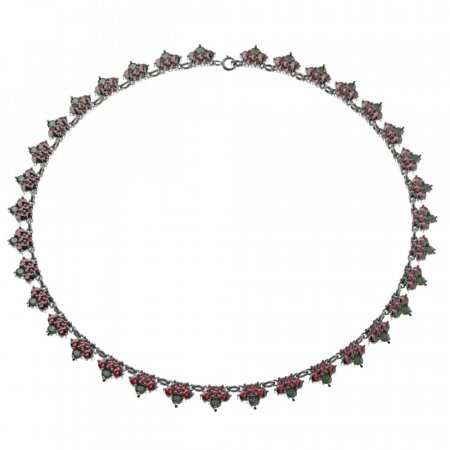 BG náhrdelník přírodní granát  193 - Kov: Pozlacené stříbro 925, Kámen: Vltavín a granát