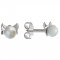 BeKid children's earrings Fox with pearl 1395 - Einschalten: Puzeta, Metall: Weißes Gold 585, Stein: weiße Perle