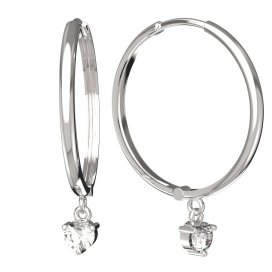 BG zlaté diamantové náušnice 782 Bílé zlato - 585 Diamant lab-grown