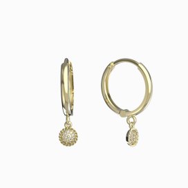 BG zlaté náušnice 1363 Žluté zlato - 585 Diamant