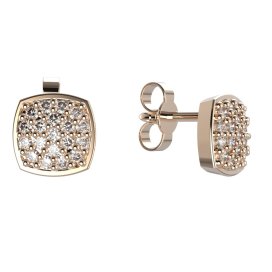 BG zlaté náušnice 1581 Růžové zlato 585 (30-90dní) Bílý kubický zirkon