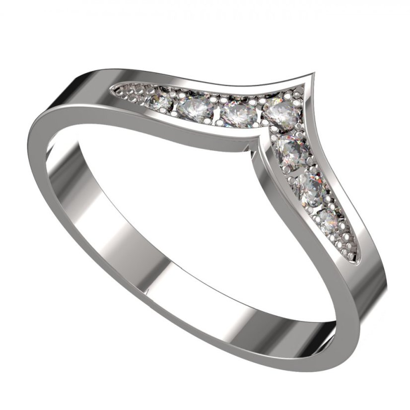 BG zlatý prstýnek 947/snubní/ Bílé zlato - 585 Diamant