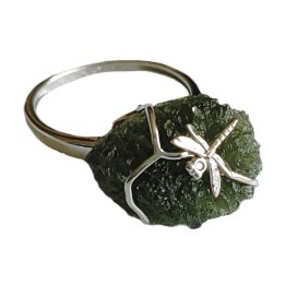 BG zlatý prsten, přírodní kámen-Vltavín 016