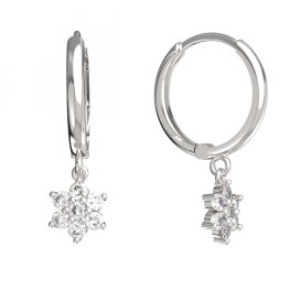 BeKid dětské náušnice hvězdička 853 Bílé zlato - 585 Diamant